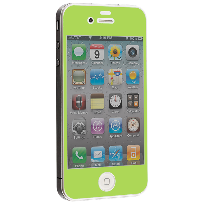 Colored Härdat Glas Skärmskydd till Apple iPhone 4 / 4S - Ljus Grön | 5468 | AlltMobil
