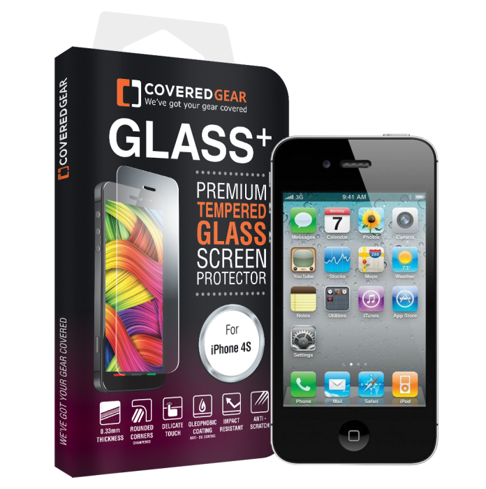 UTGATT5 - CoveredGear härdat glas skärmskydd till iPhone 4/4s