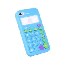 OEM - Retro Kalkylator Silikonskal till Apple iPhone 4S Blå