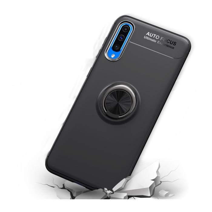 A-One Brand - Magnet Ring Flexicase Skal till Samsung Galaxy A50 - Svart