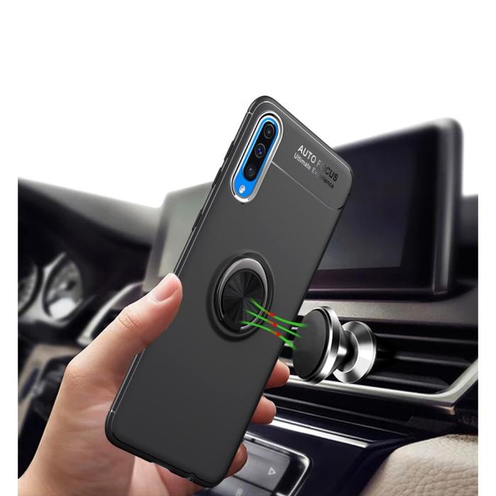A-One Brand - Magnet Ring Flexicase Skal till Samsung Galaxy A50 - Svart