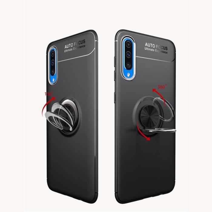 A-One Brand - Magnet Ring Flexicase Skal till Samsung Galaxy A50 - Svart