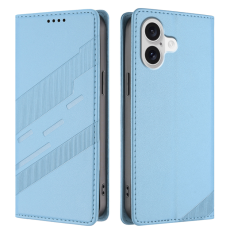 A-One Brand - iPhone 17 Plånboksfodral Punk Style Imprinted - Babyblå