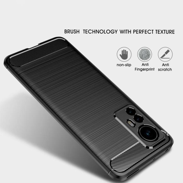 A-One Brand - Carbon Fiber Skal Xiaomi 12/12X - Svart