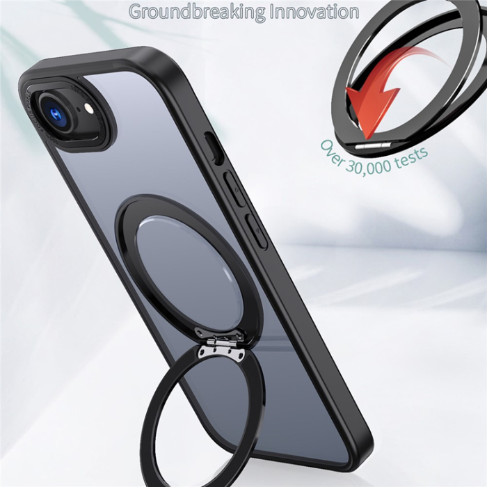 OEM - iPhone 16e Mobilskal MagSafe TPU + Acrylic Kickstand - Svart