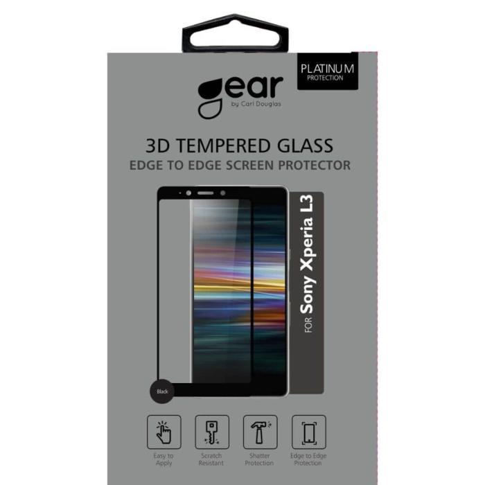 UTGATT1 - GEAR Härdat Glas 3D Full Cover Black Sony L3