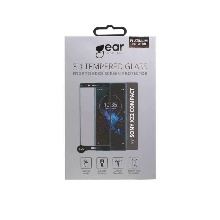 UTGATT1 - GEAR Härdat Glas 3D Full Cover Svart Sony Xperia XZ2 Compact