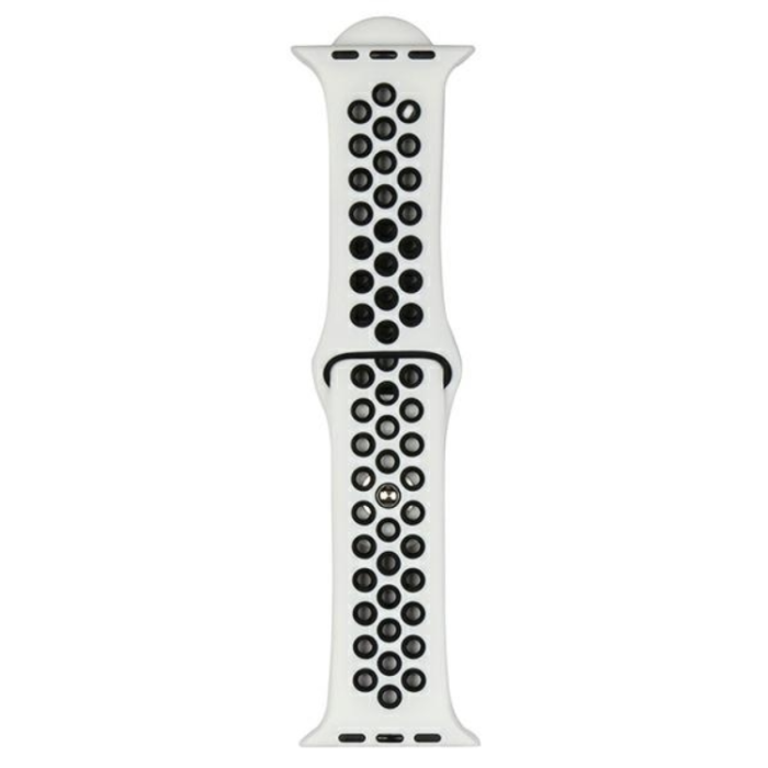 Beline - Beline Apple Watch (38/40/41mm) Armband Sport Silikon - Svart/Vit