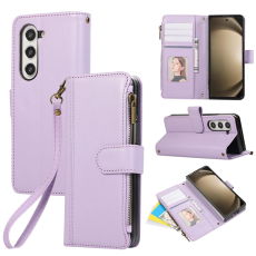 A-One Brand - Galaxy Z Fold7 Plånboksfodral Multi Zipper Läder - Lila
