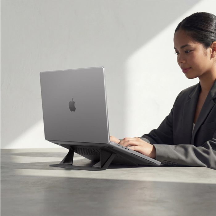 Spigen - Spigen Laptopstativ Slimfold LD201-S6 - Rymdgrå