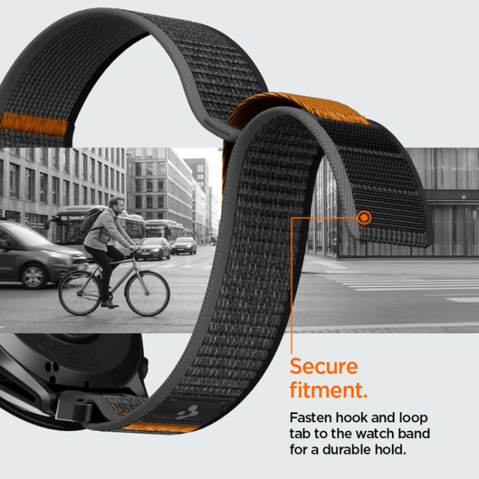 Spigen - Spigen Armband För Garmin Quickfit 22mm Active Athlex Air - Svart/Orange