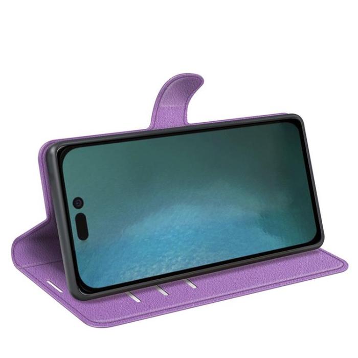OEM - Litchi Flip iPhone 14 Plånboksfodral - Lila