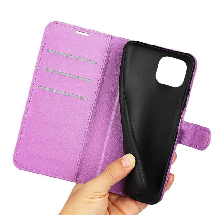 OEM - Litchi Flip iPhone 14 Plånboksfodral - Lila