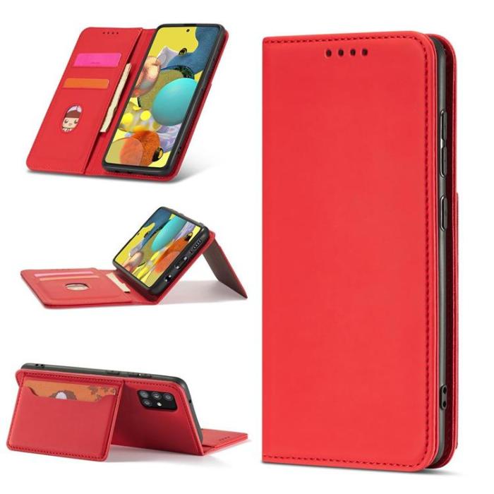 OEM - Galaxy A13 5G Plånboksfodral Magnet Stand - Röd