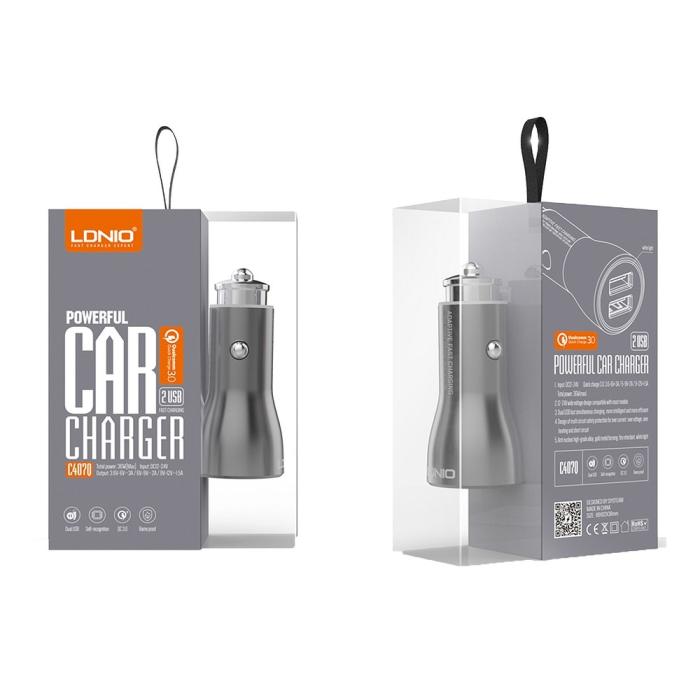 UTGATT1 - 2xUSB Billaddare QC 3.0 3A + Micro USB Kabel