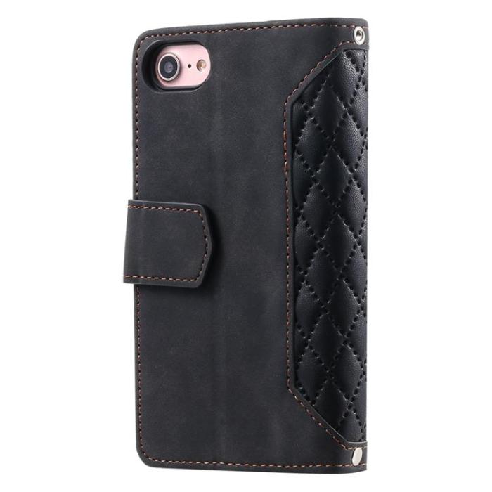 A-One Brand - iPhone 7/8/SE (2022/2020) Plånboksfodral Rhombus Grid - Svart