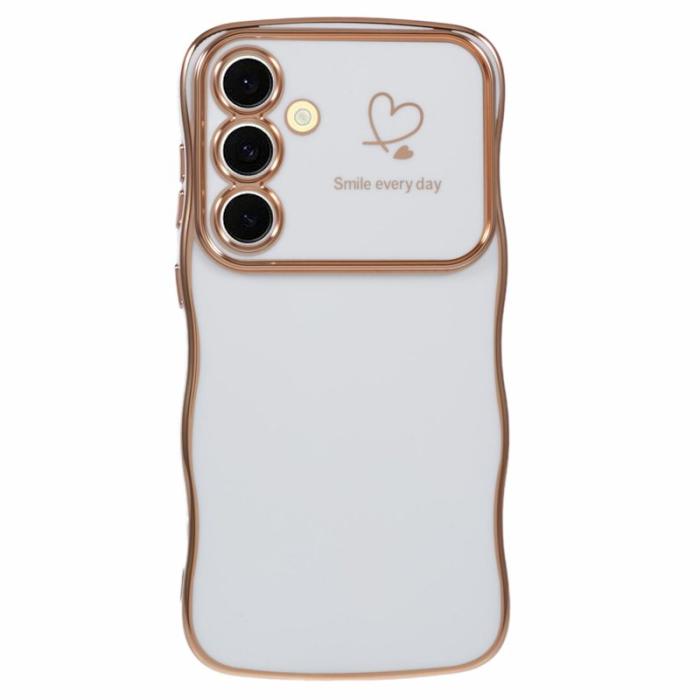 OEM - Love Hearts Mobilskal till Samsung Galaxy A55 5G TPU - Ivory Vit