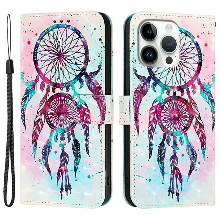 A-One Brand - iPhone 16 Pro Max Plånboksfodral Printing Pattern Med Rem