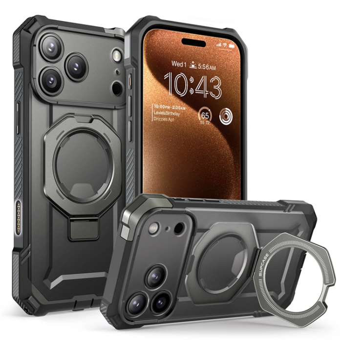 SupCase - Supcase iPhone 17 Pro Max Mobilskal Magsafe Kickstand UB Grip - Grå