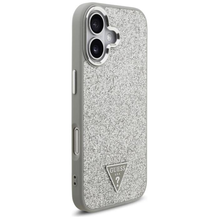 Guess - Guess iPhone 17 Mobilskal MagSafe Glitter Triangle Logo - Silver