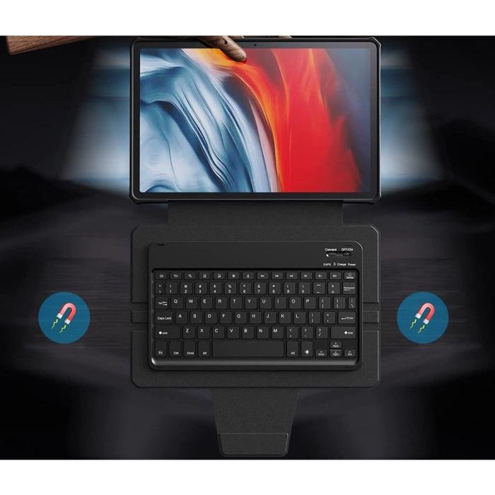 INFILAND - Infiland Galaxy Tab S7 Plus/S8 Plus/S7 FE Fodral med Tangentbord - Svart