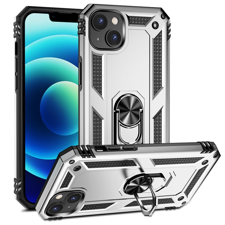 iPhone 15 Plus Mobilskal med Kickstand - Silver | 2353 | AlltMobil