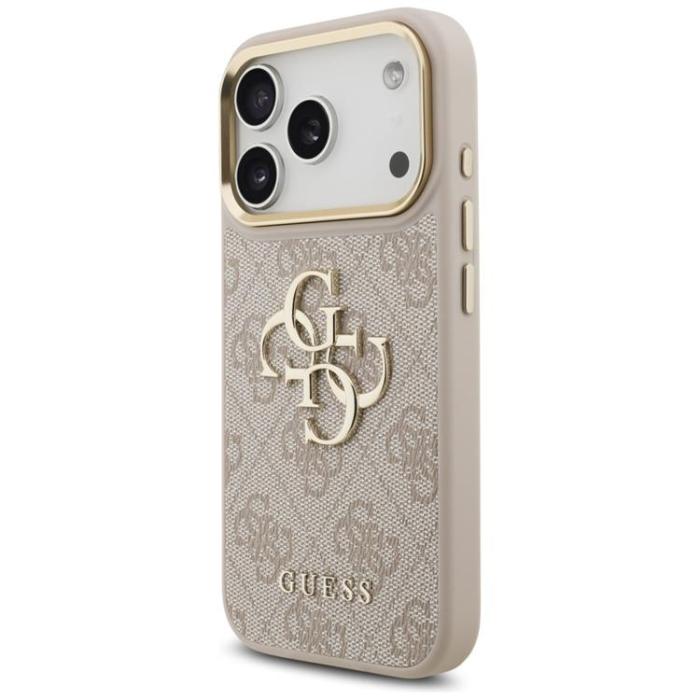 Guess - Guess iPhone 17 Pro Mobilskal 4G Big Classic Logo Big Strap Metal - Rosa
