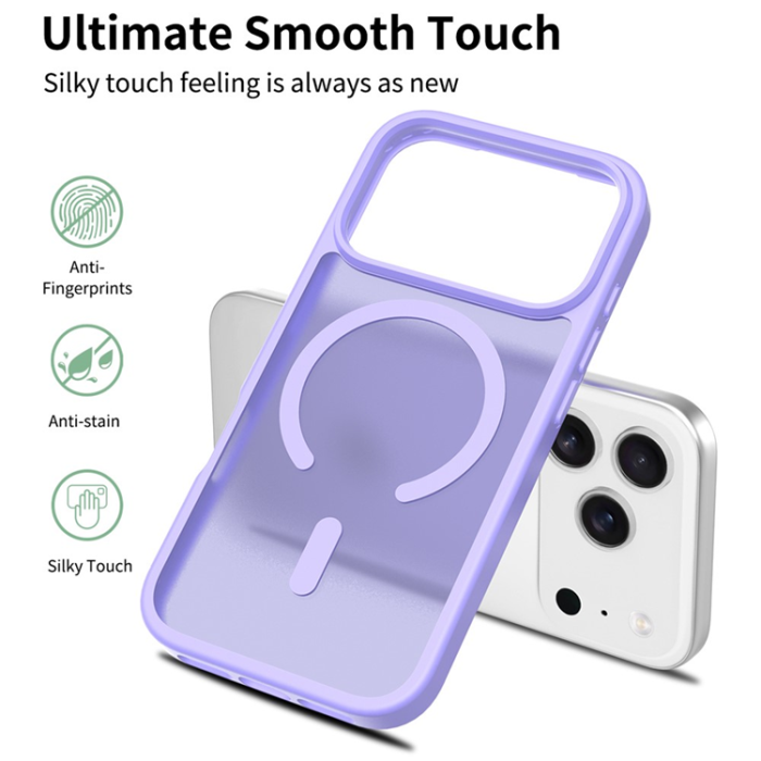 A-One Brand - iPhone 17 Pro Mobilskal MagSafe Acrylic Skin Touch - Lila