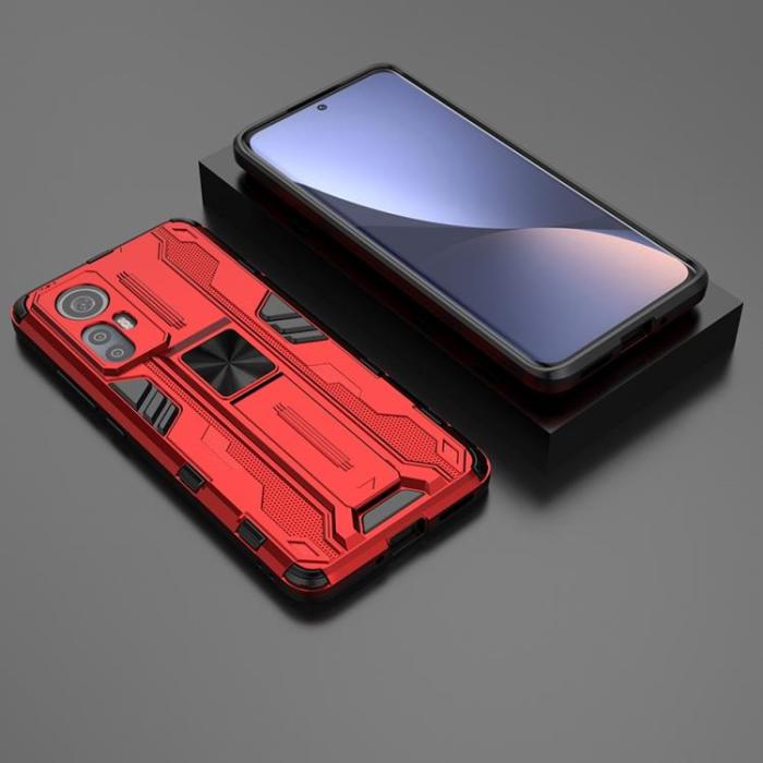 A-One Brand - Kickstand Shockproof Skal Xiaomi 12 Pro - Röd