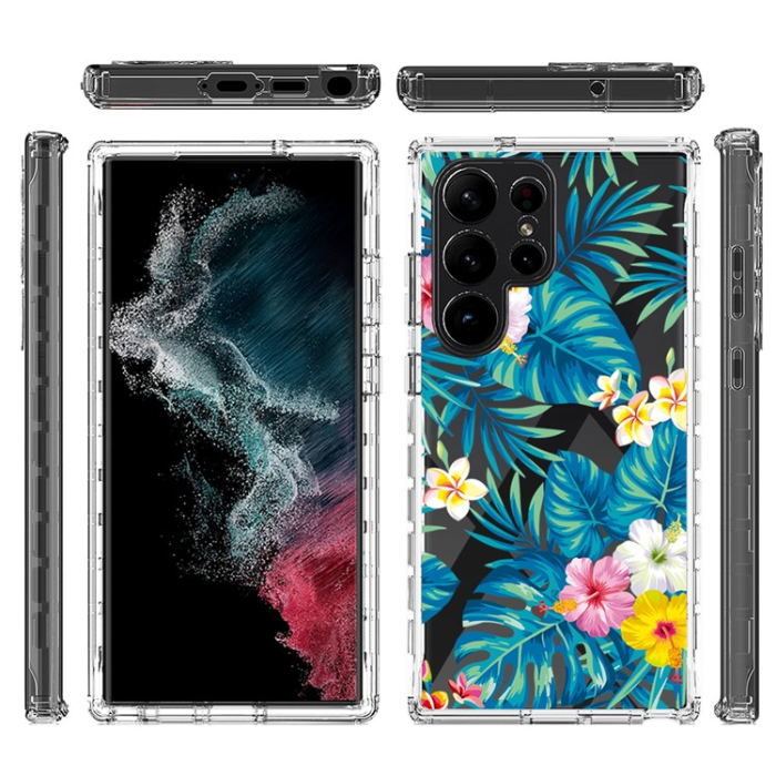 OEM - Galaxy S23 Ultra Skal Pattern Printing - Plantain Leaf
