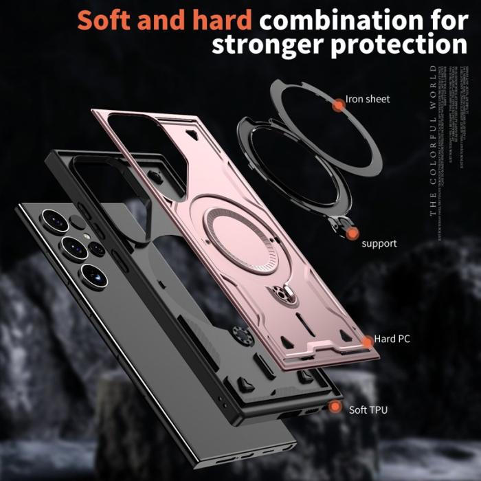 N/A - Mobilskal till Samsung Galaxy S24 Ultra Plast Militärt Skydd - Roséguld