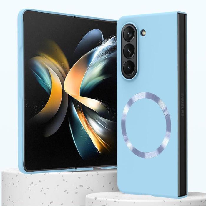 OEM - Galaxy Z Fold 5 Mobilskal Magsafe Skin-touch PC Slim - Babyblå