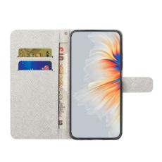 OEM - Samsung Galaxy A57 Pl&aring;nboksfodral Konstl&auml;der Blommor och Fj&auml;rilar - Vit