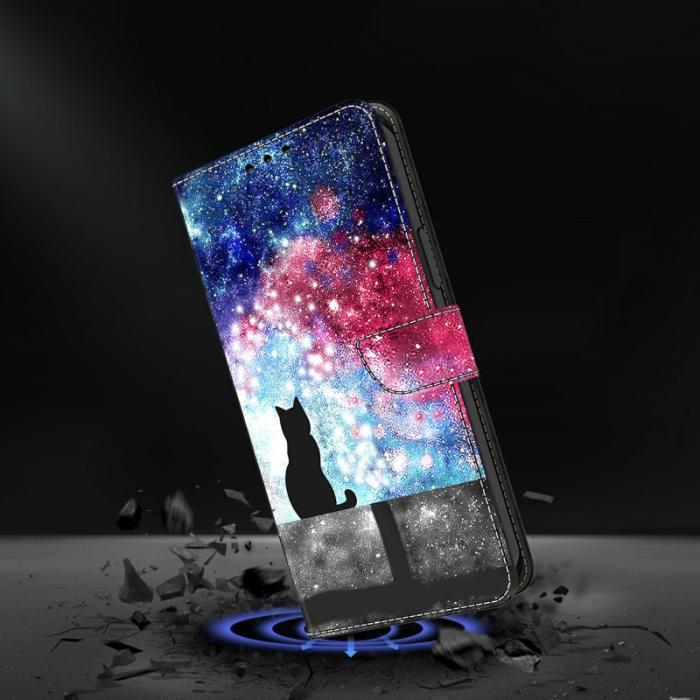 OEM - Samsung Galaxy A57 Plånboksfodral Konstläder Mönstertryck - Starry Sky Cat