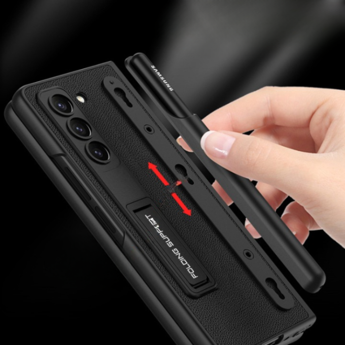 GKK - GKK Galaxy Z Fold 5 Mobilskal Magnetic Kickstand - Carbon Fiber