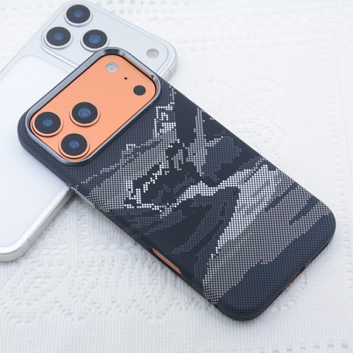 A-One Brand - iPhone 17 Pro Max Mobilskal MagSafe Carbon Fiber - Bläck Bergsflod