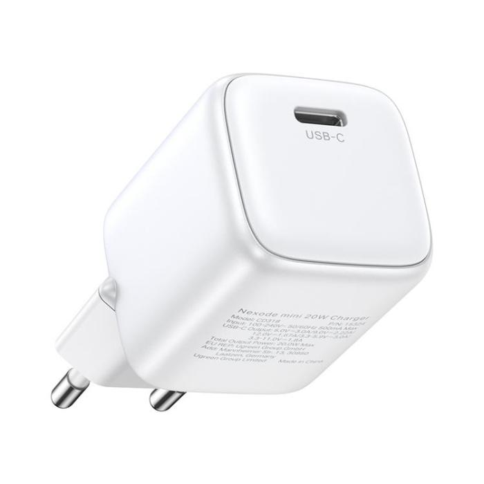 Ugreen - Ugreen GaN Väggladdare USB-C 20W Nexode Mini - Vit