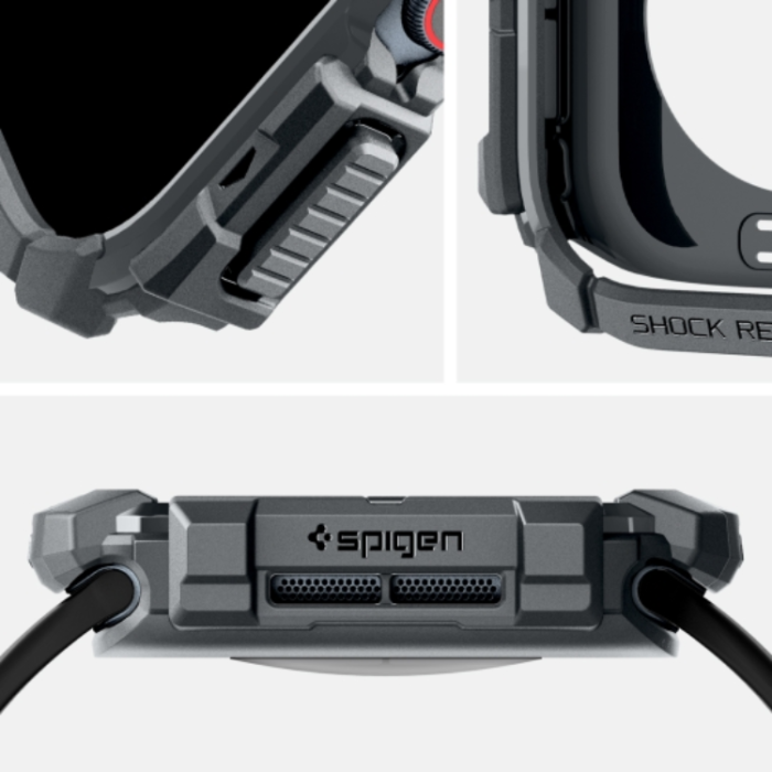 Spigen - Spigen Apple Watch 10 (46mm) Skal Rugged Armor - Mörkgrå