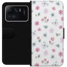 Gustaf - Pl&aring;nboksfodral till Xiaomi Mi 11 Ultra med Blommor och fj&auml;rillar
