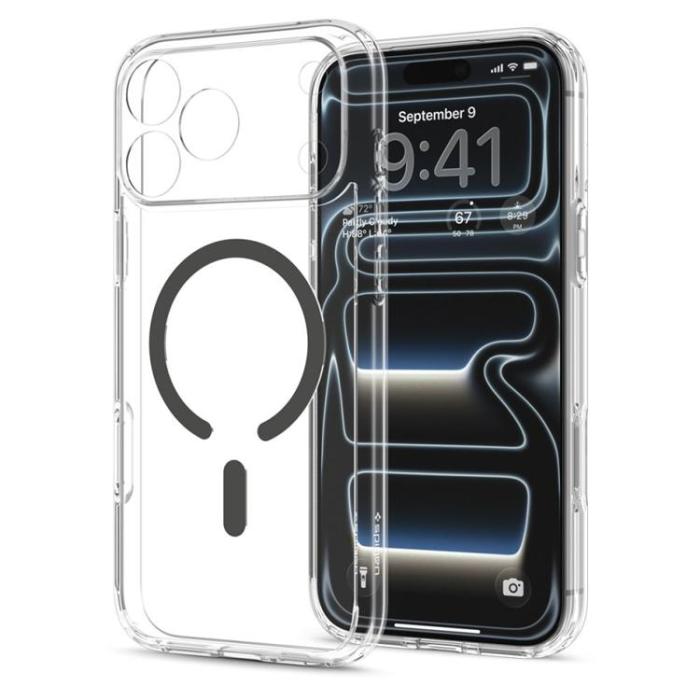 Spigen - Spigen Mobilskal För iPhone 18 Pro/17 Pro Magsafe Ultra Hybrid - Clear/Grå