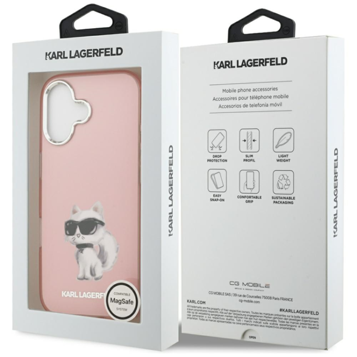 KARL LAGERFELD - Karl Lagerfeld Mobilskal till iPhone 17 Magsafe Aquarelle Choupette - Rosa