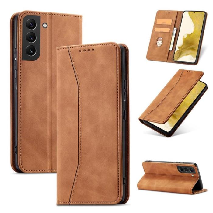 OEM - Galaxy S23 Plus Plånboksfodral Magnet Fancy - Brun