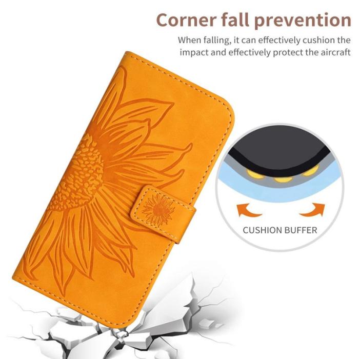 OEM - Samsung Galaxy S26 Plånboksfodral Solros Prägling Konstläder - Gul