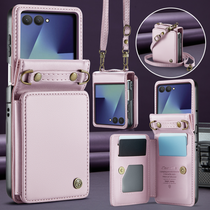 Caseme - CASEME Galaxy Z Flip 7 Plånboksfodral RFID Blocking C22 - Rosa