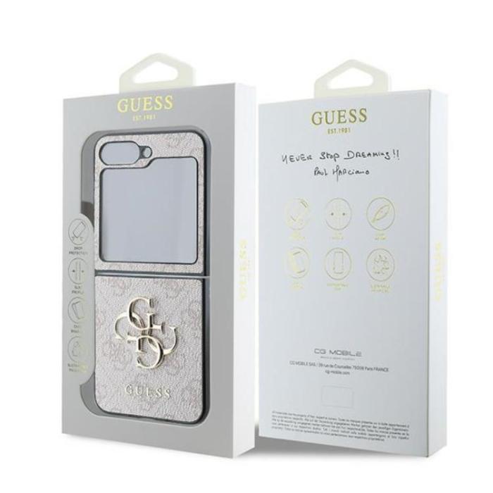Guess - Guess Galaxy Z Flip 6 Mobilskal Läder 4G Metal Logo - Rosa