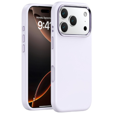 A-One Brand - iPhone 17 Pro Max Mobilskal med Metall Linsbåge Liquid Silikon - Lila
