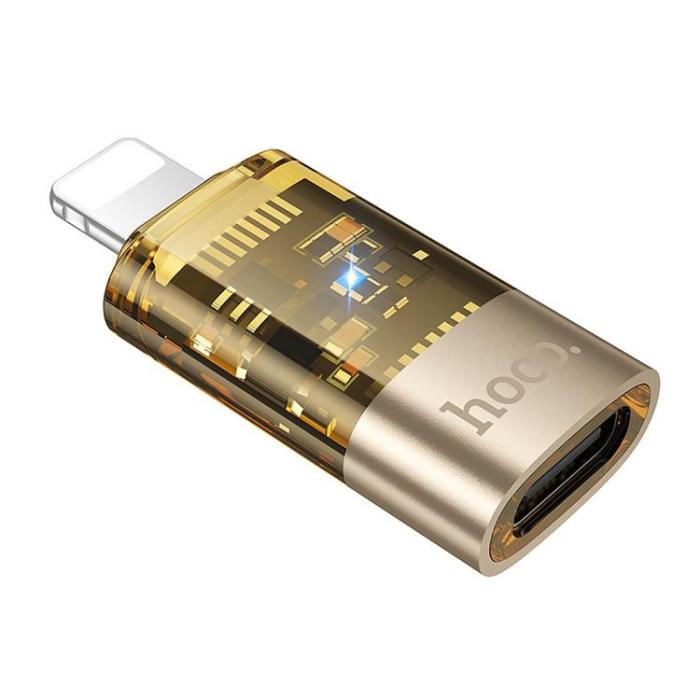 Hoco - Hoco USB-C Till Lightning Adapter OTG UA36A - Guld
