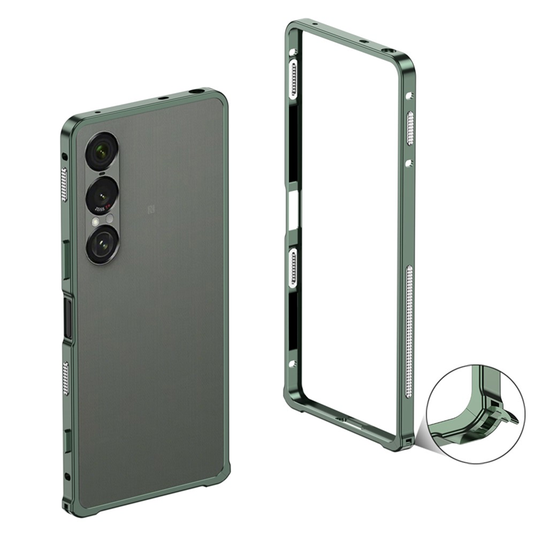 Sony Xperia 1 VII Mobilskal Bumper med Metallram - Grön | 2353 | AlltMobil