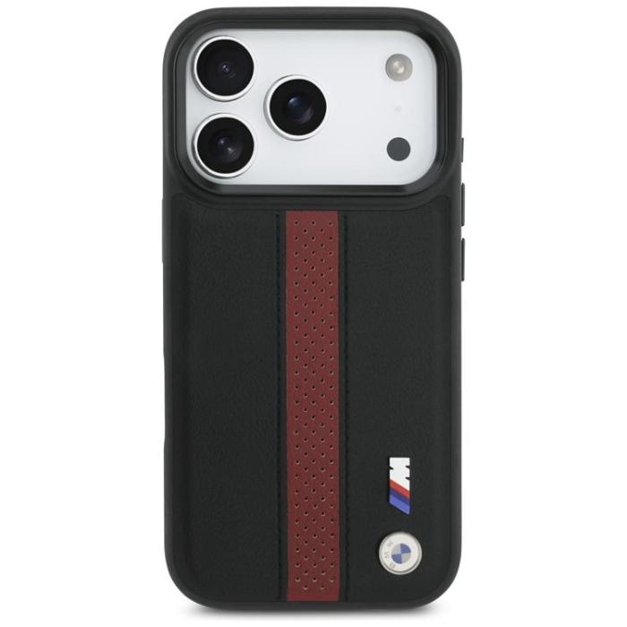 BMW - BMW iPhone 17 Pro Mobilskal MagSafe M Perforated Stripe Logo - Röd
