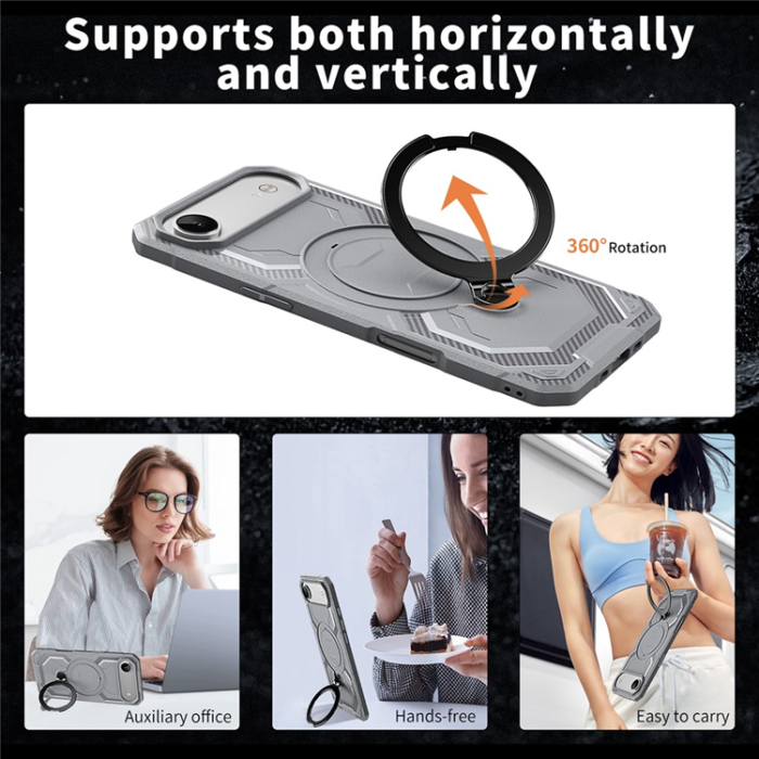 A-One Brand - iPhone Air Mobilskal MagSafe Kickstand TPU + PC - Grå